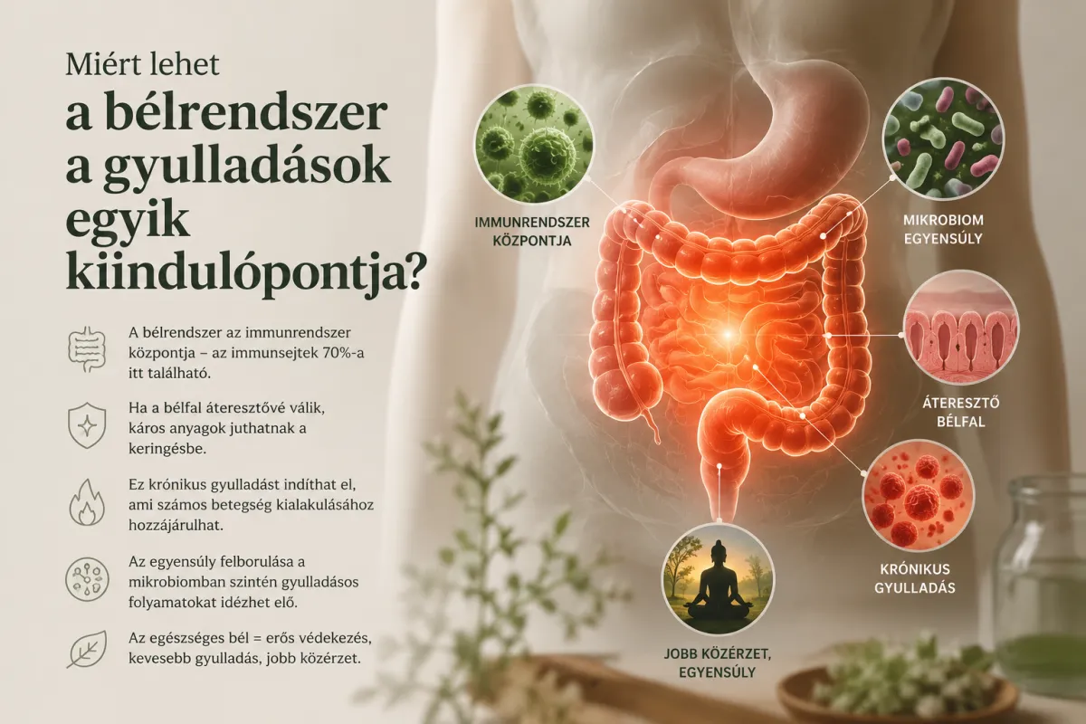 Illusztráció a bélrendszer és a gyulladásos folyamatok kapcsolatáról